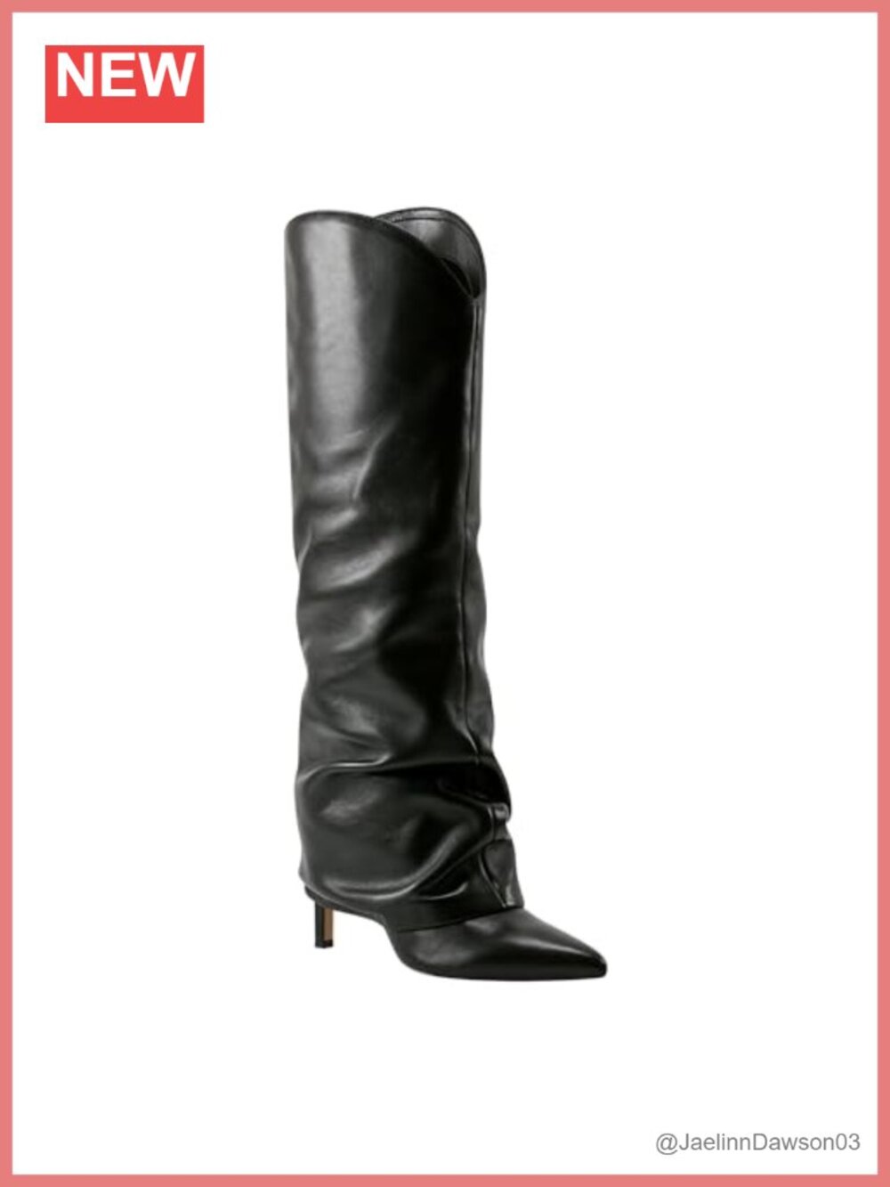 Marc Fisher LTD Nairine Knee High Dress Boots Leather Pointed Toe Slouchy Heels